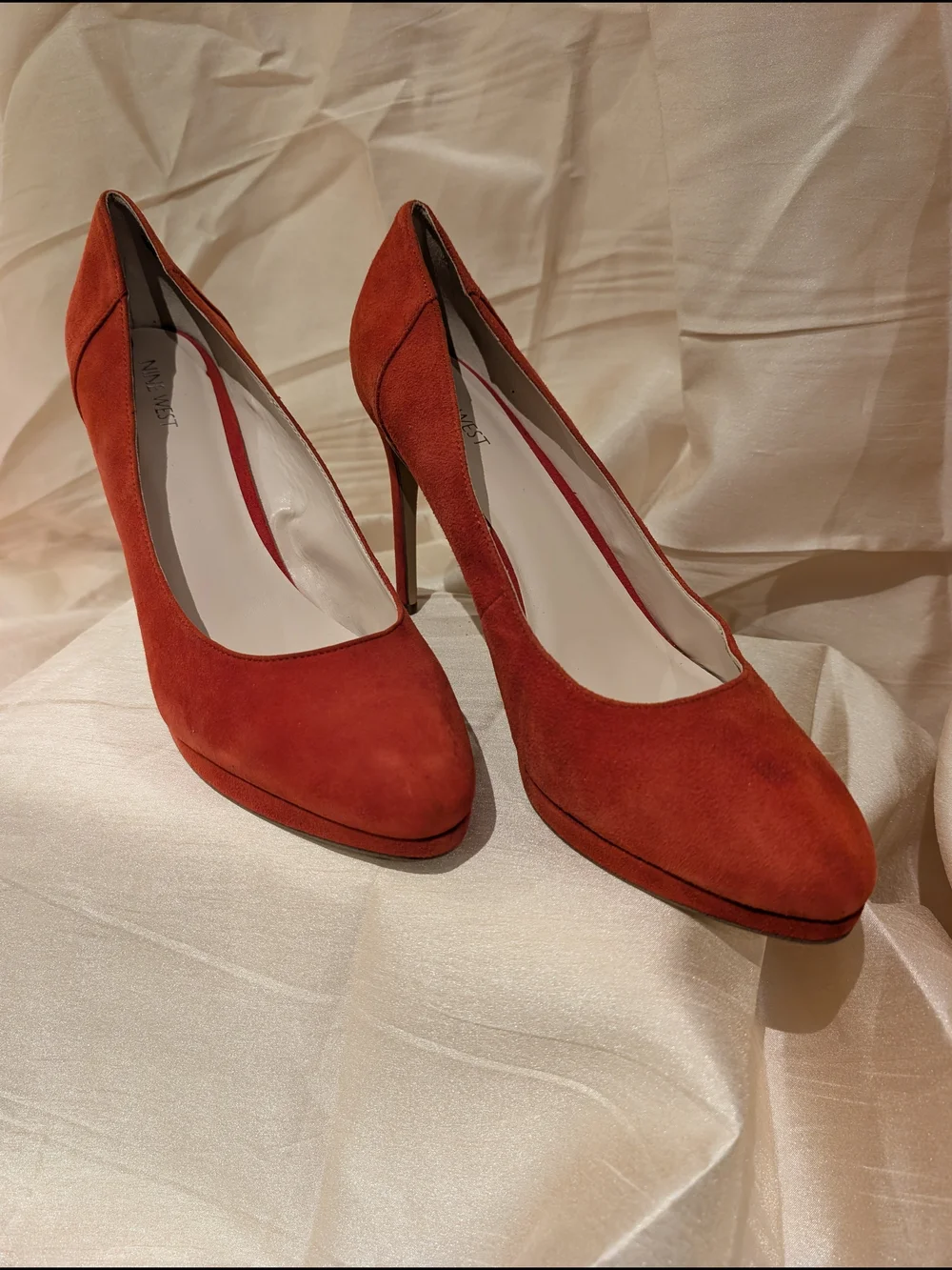 Classic Red Suede High Heel Pumps - Women's Dress Shoes - Picture 1 of 5
